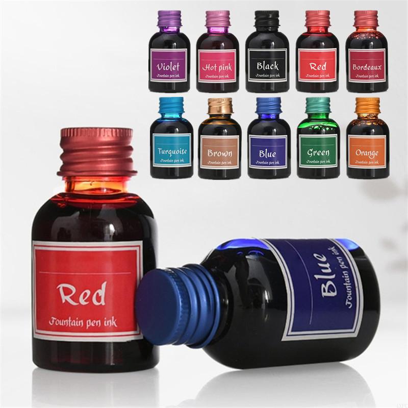 Fountain Pen Ink - 10 colores, 1 botella de tinta