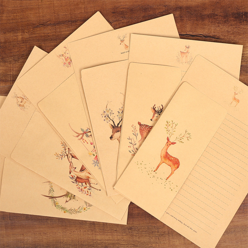 10 sobres, 10 hojas de membret - Letter Envelope Kraft reseña y precio